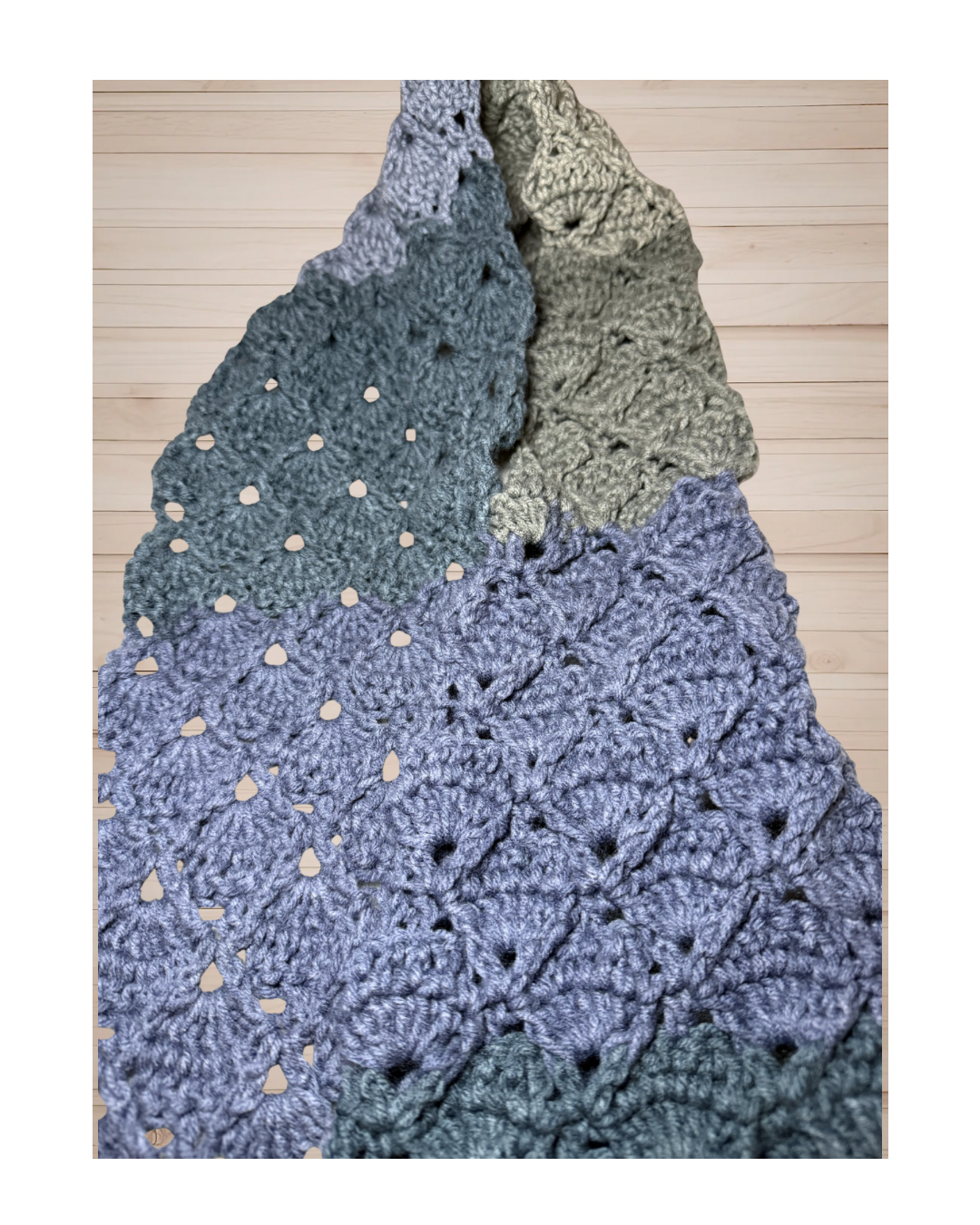 3D Diamond Shell Stitch Crochet Scarf | Textured Handmade Winter Scarf | 60” Cozy Statement Wrap